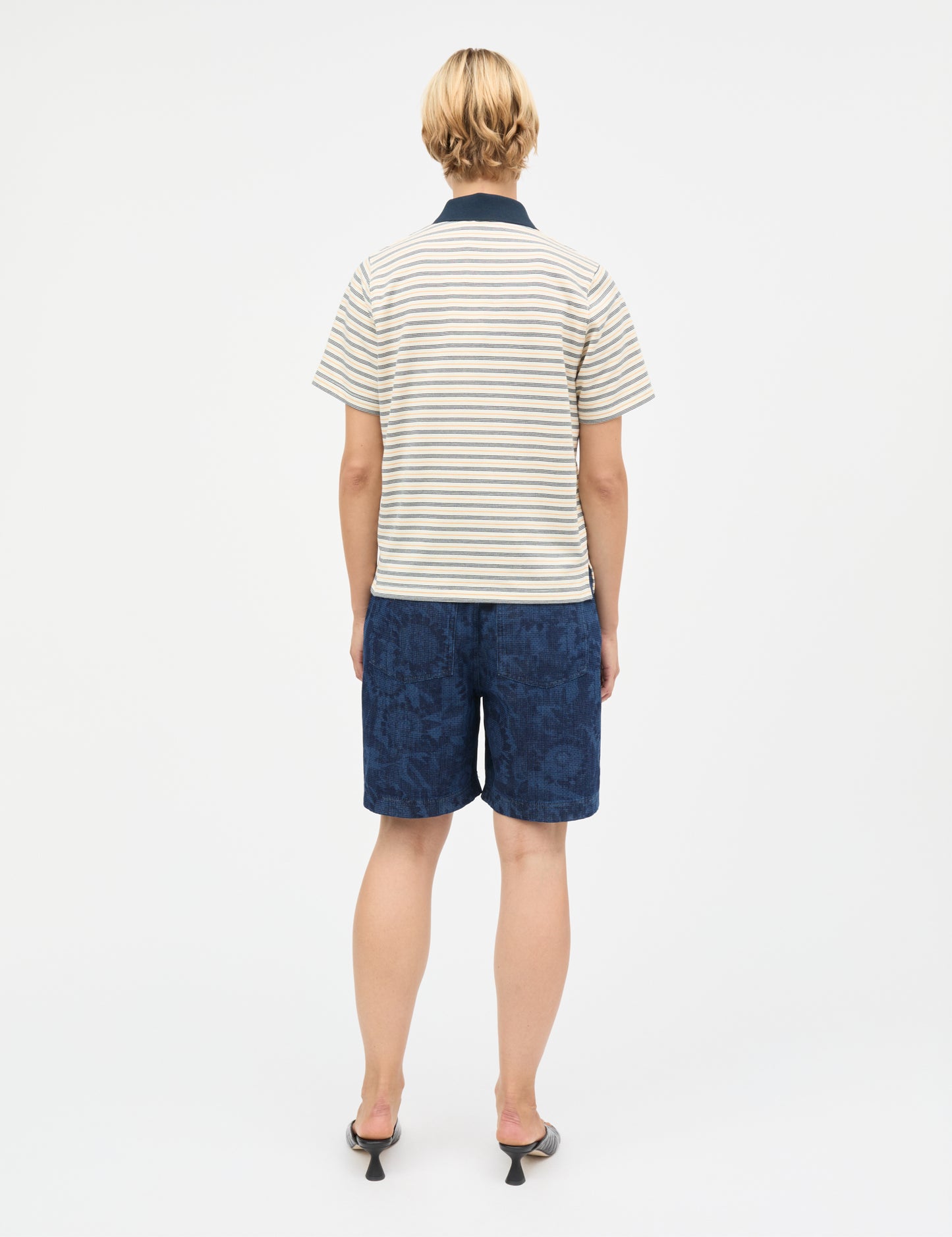 Light Terry Marlo Polo Tee, Vanilla Ice/Sky Captain/Zinnia