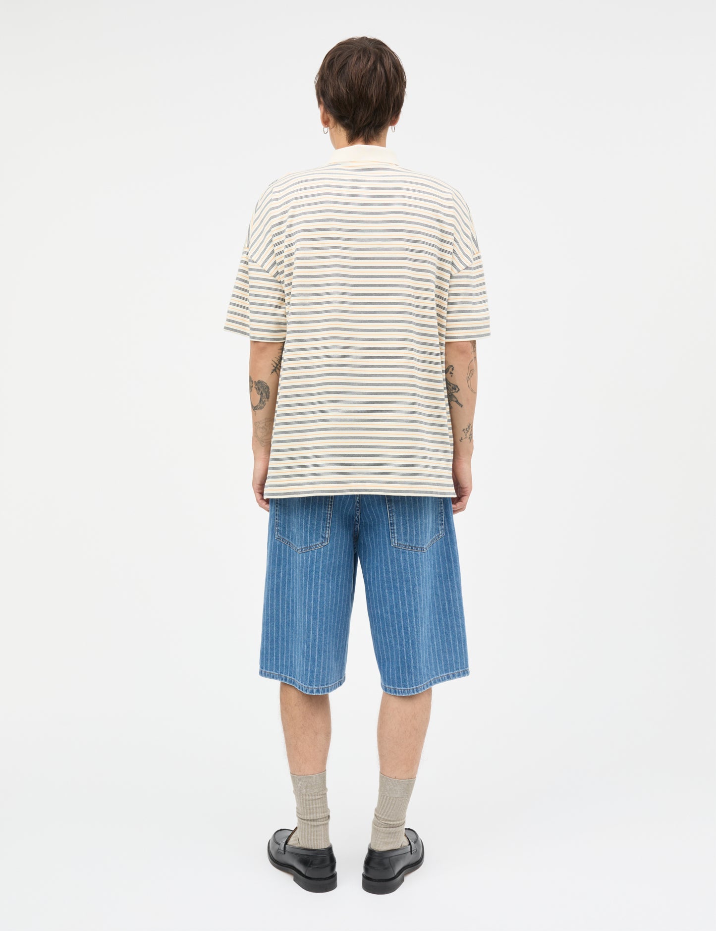Light Terry Polo SS ST Tee, Vanilla Ice/Sky Captain/Zinnia