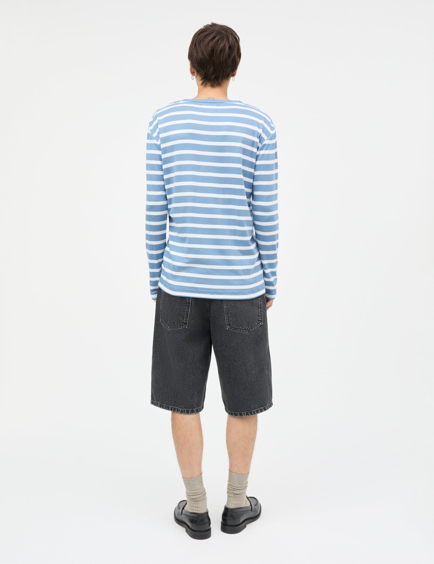 Trio Rib Tobias Tee LS, Riviera/White