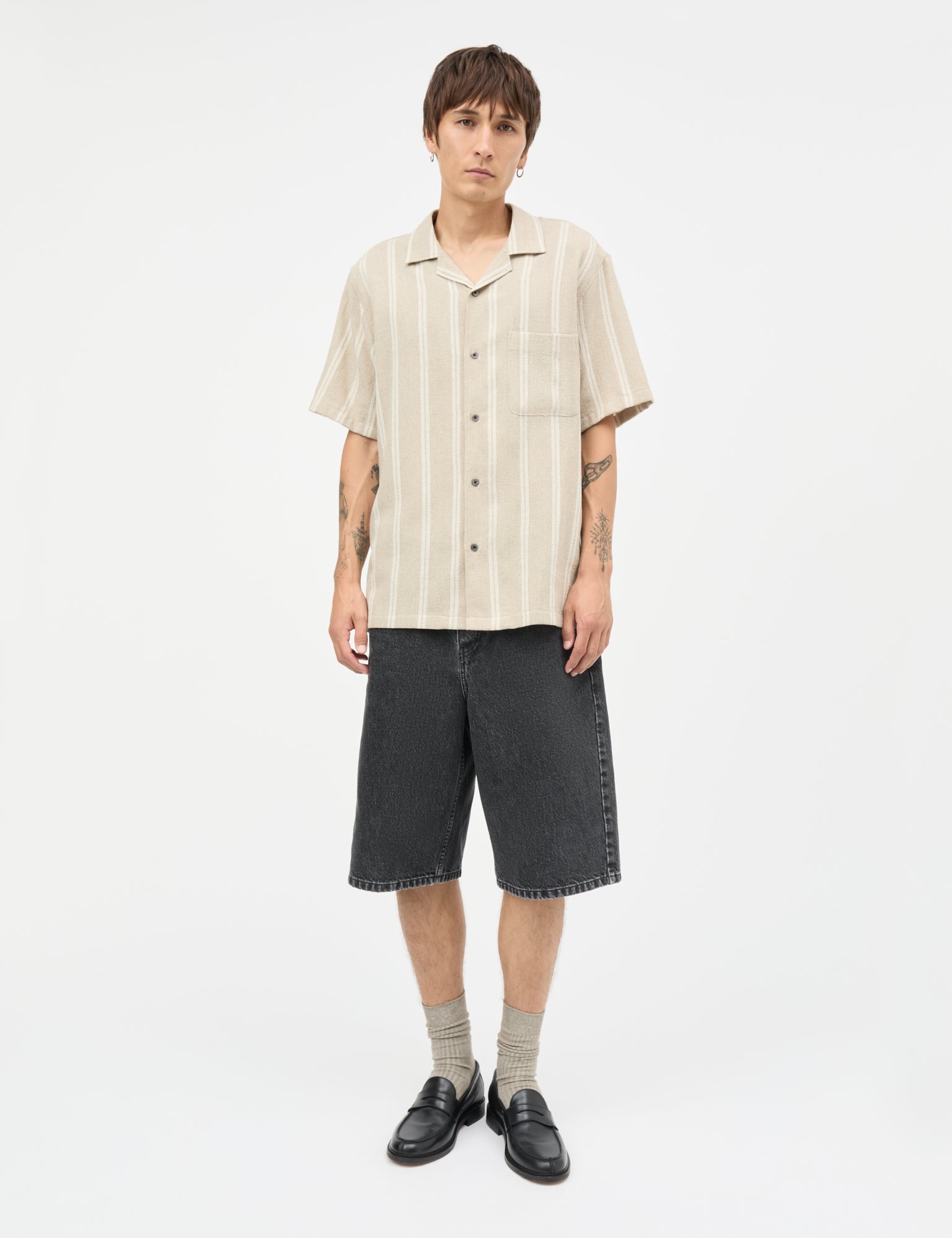 Texture Kenji Shirt SS ST., Plaza Taupe/Vanilla Ice – MADS
