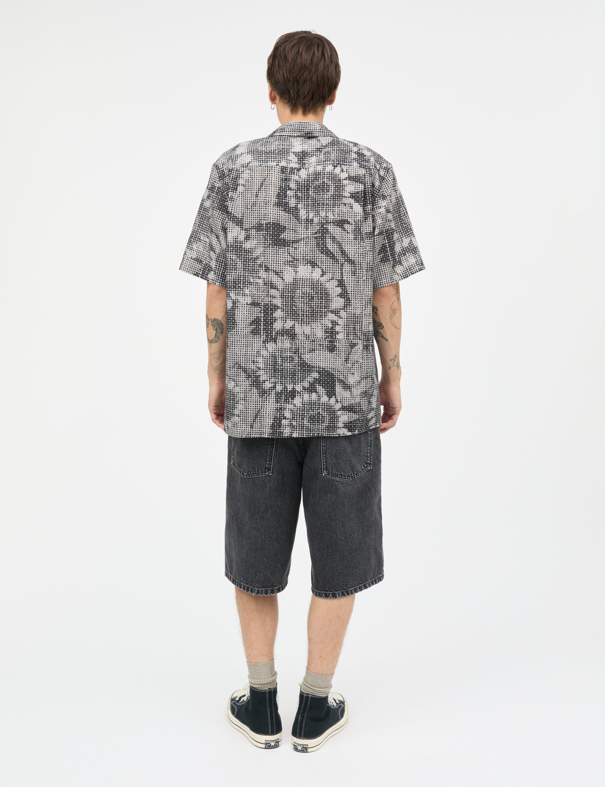 Cotton Linen Kenji AOP Shirt SS, Plaza Taupe/Sky Captain AOP