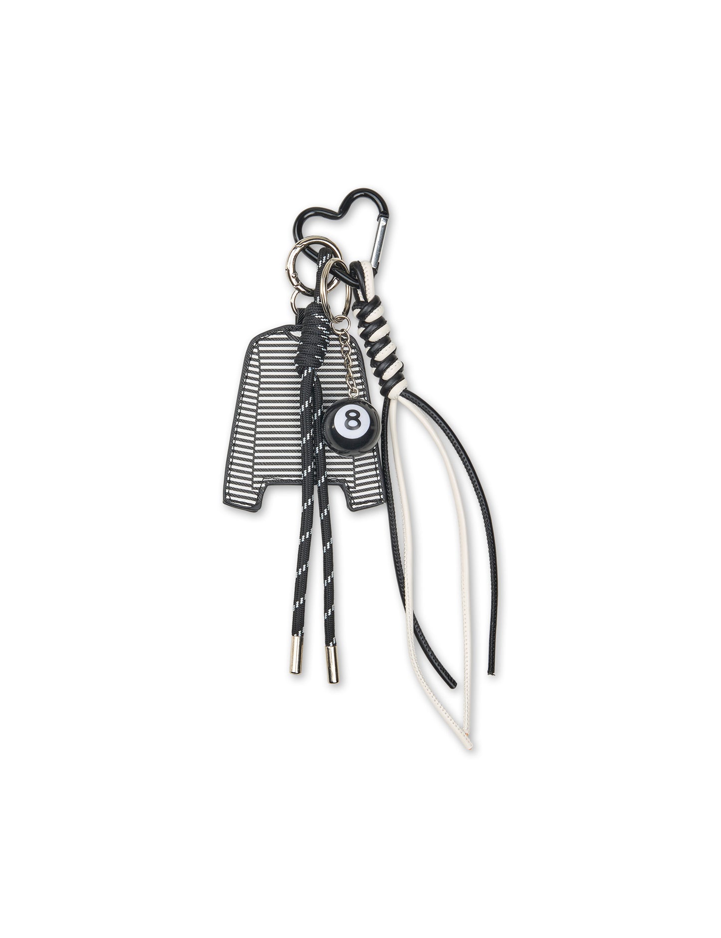 MN Stripe Tee Keychain, Black/White
