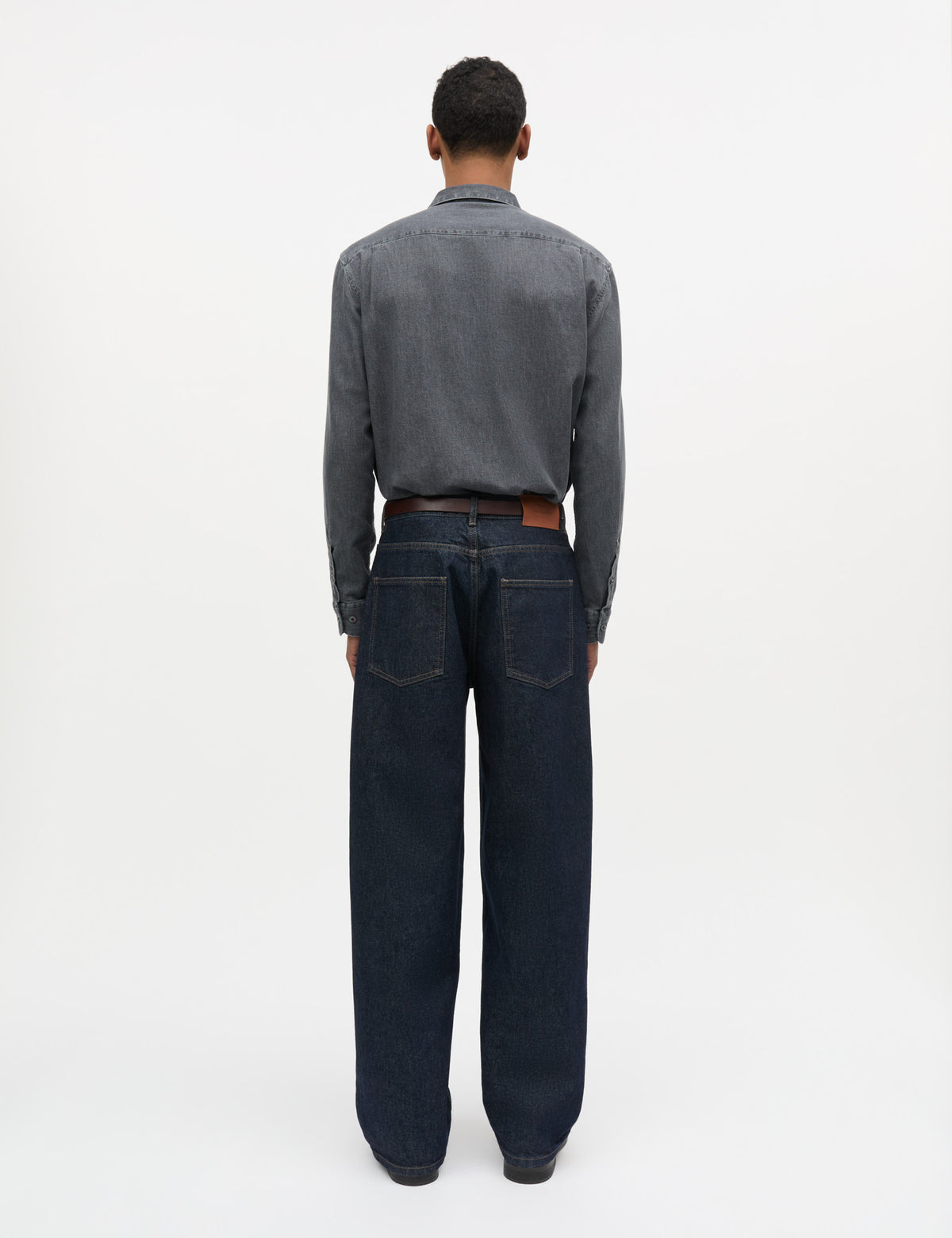Sky Denim Sune Shirt, Mid Black Wash