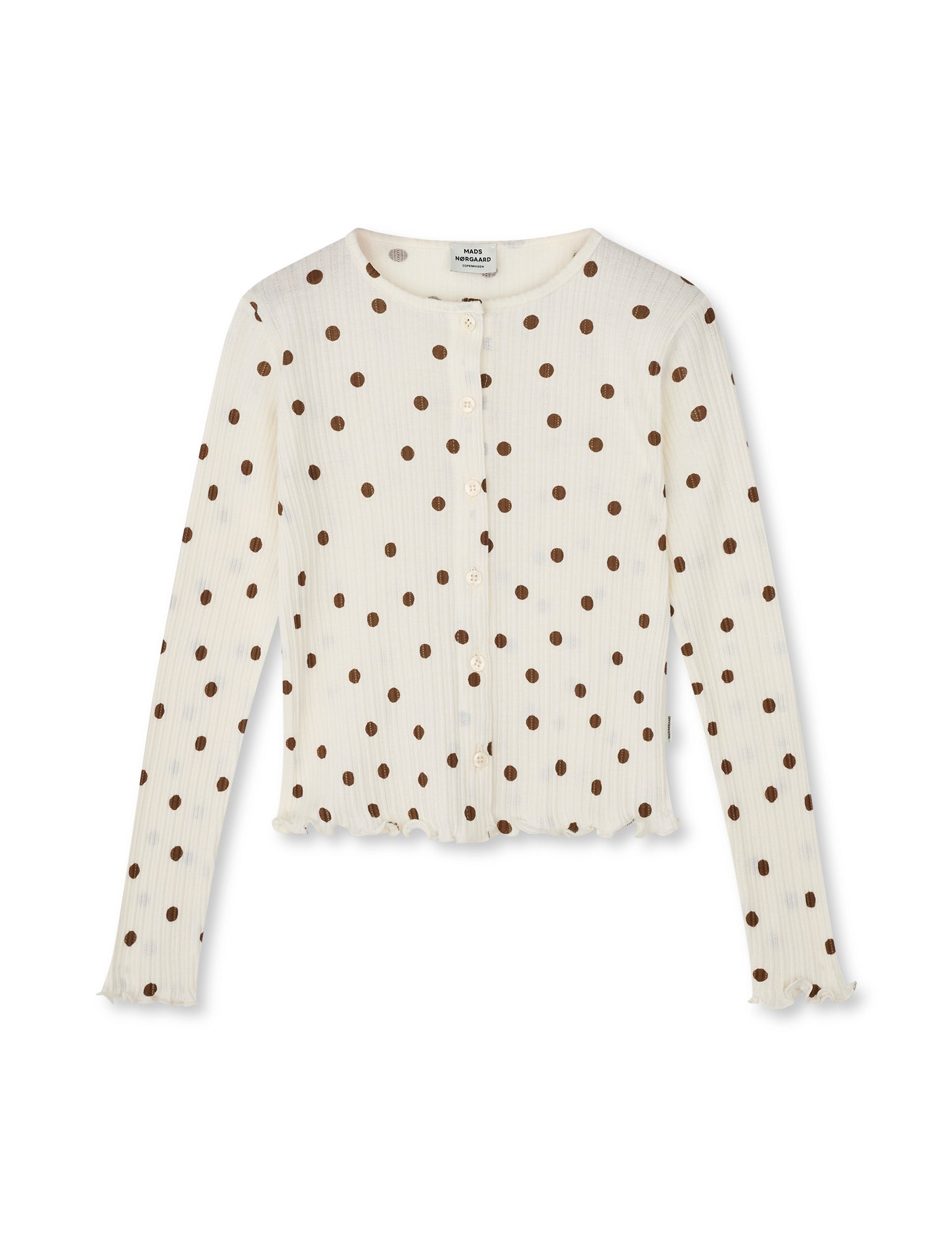Pointelle Casandrina Cardigan AOP, Vanilla Ice/Cocoa – MADS