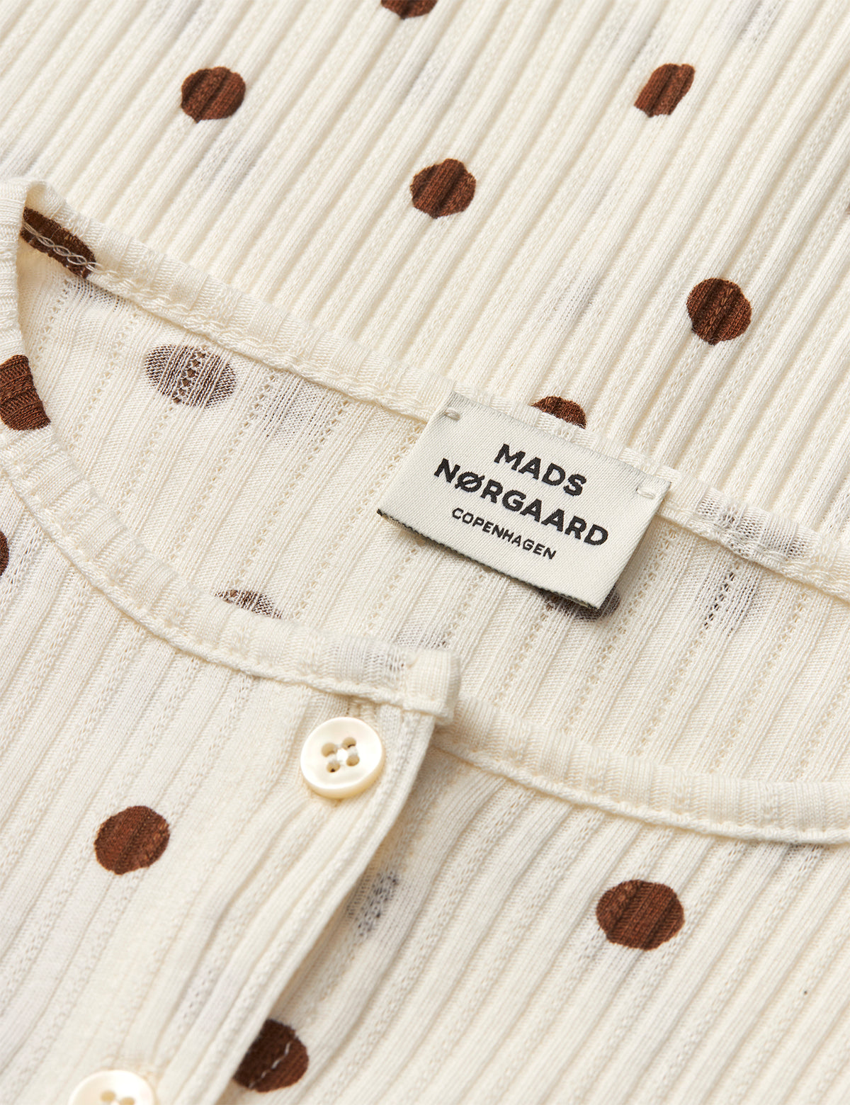 Pointelle Casandrina Cardigan AOP, Vanilla Ice/Cocoa