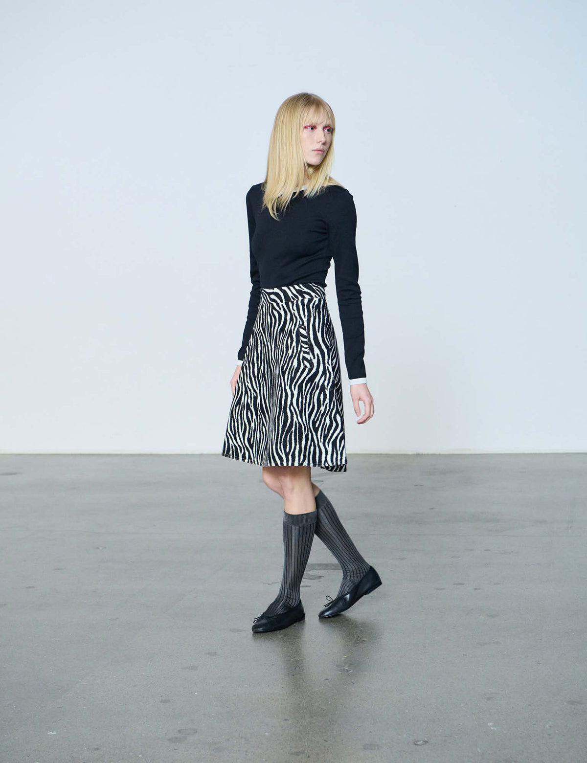 Grace jersey Camille Tee LS, Black/Vanilla Ice