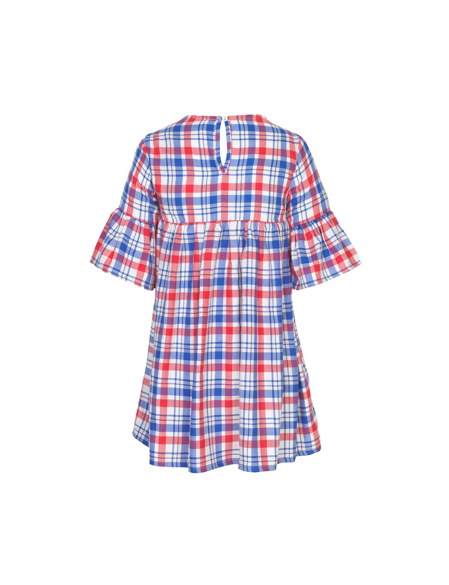 Viscose Check Drefina, Red/Blue