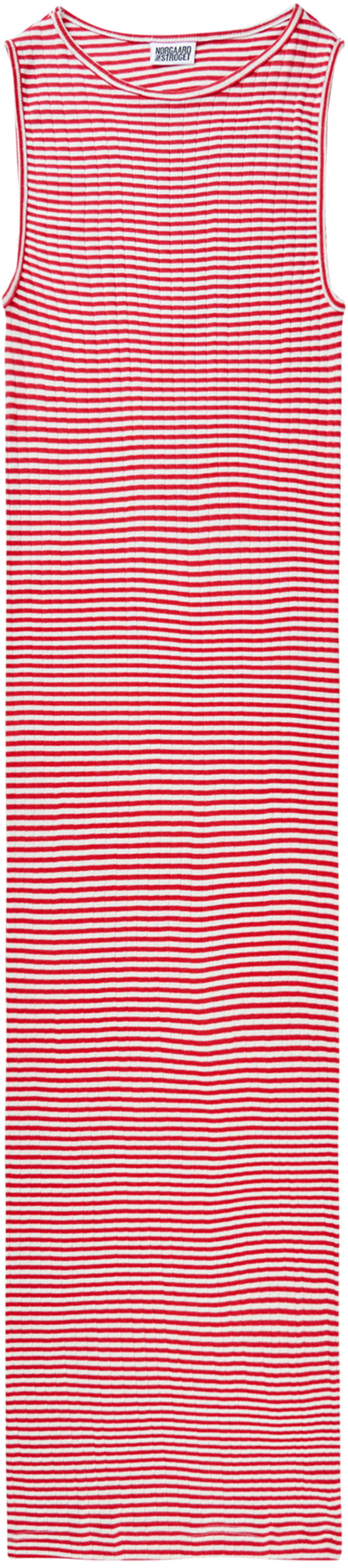 NPS Tank Dress Fine Stripe, Red/Ecru
