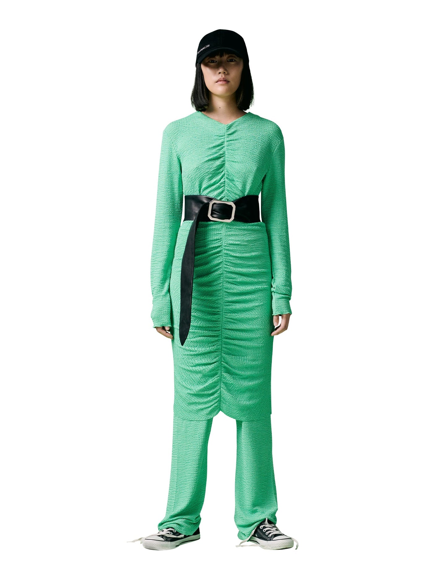 Flex Crepe Vulcan Dress,  Light Grass Green