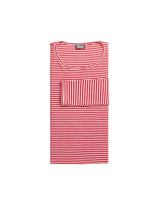 101 Fine Stripe, Red/Ecru