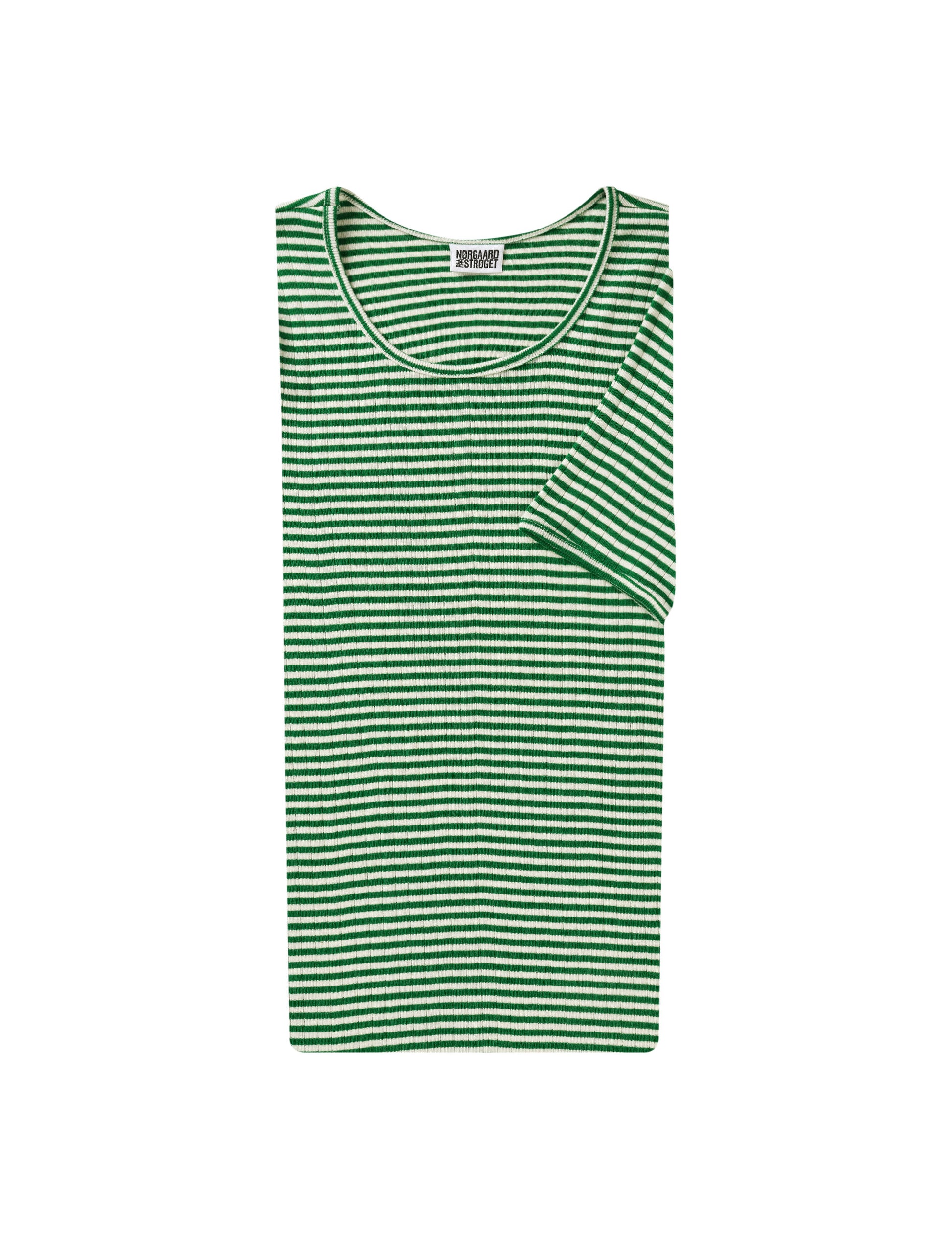 101 Short Sleeve Fine Stripe, Green/Ecru – MADS NØRGAARD – COPENHAGEN