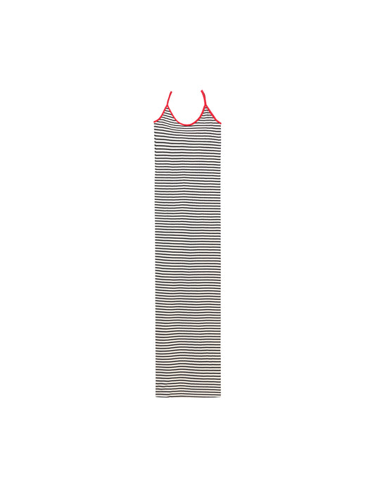 NPS Strap Dress NPS Stripe, NPS Ecru/Black/Red