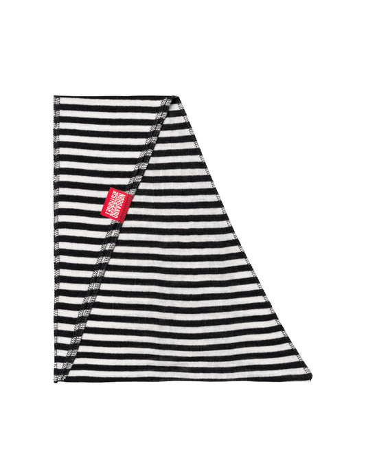 NPS Scarf Triangle Wool, Black/Ecru Stripe