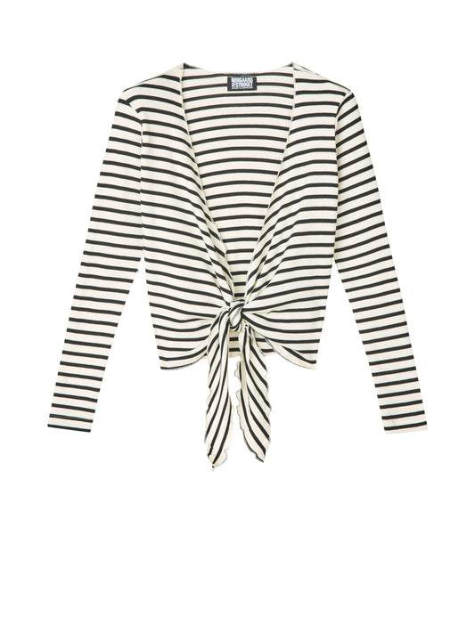 NPS Wrap Top NPS Stripe, Ecru/Black