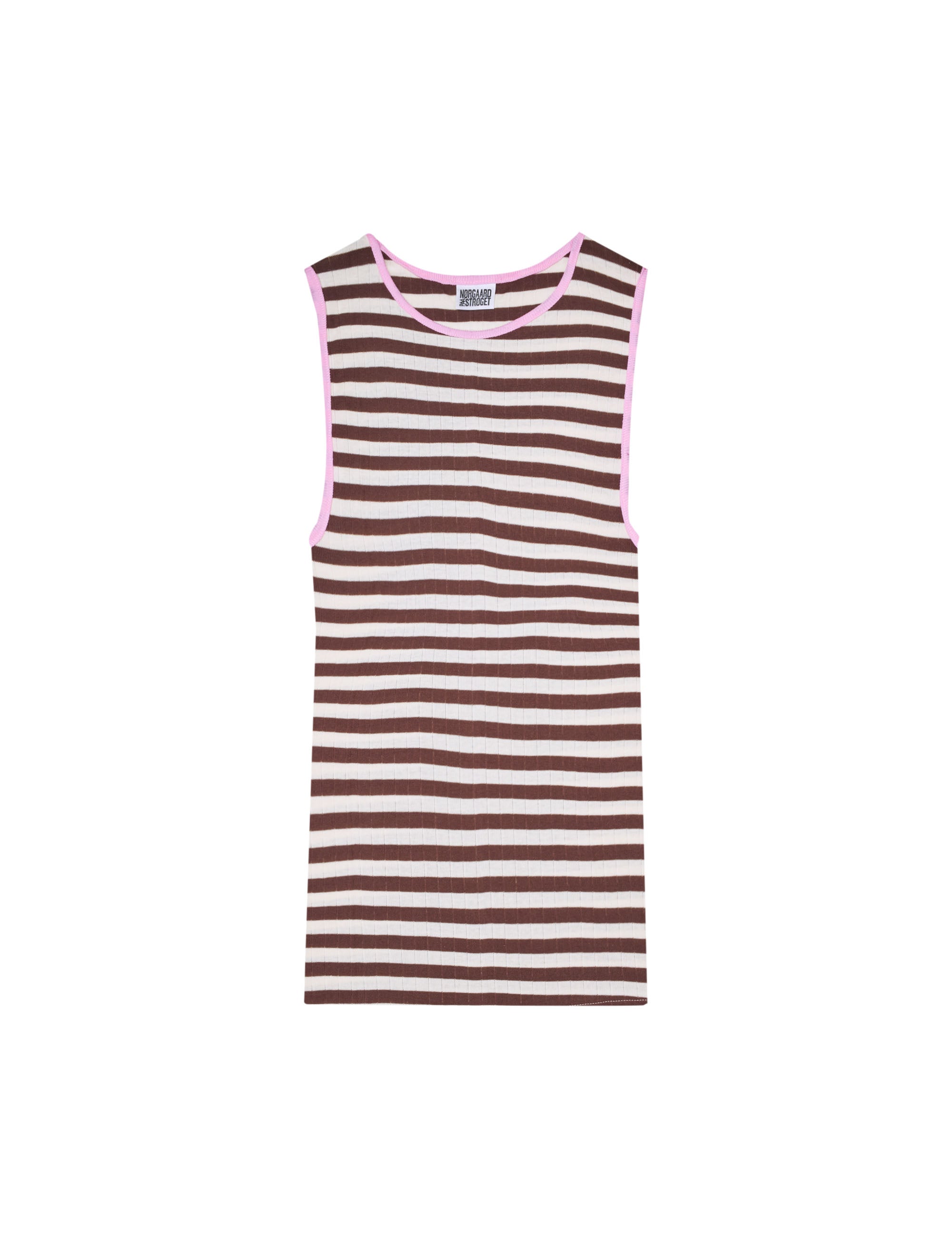 NPS Tank Top Kontrast, Brown/Ecru/L.Pink – MADS NØRGAARD – COPENHAGEN