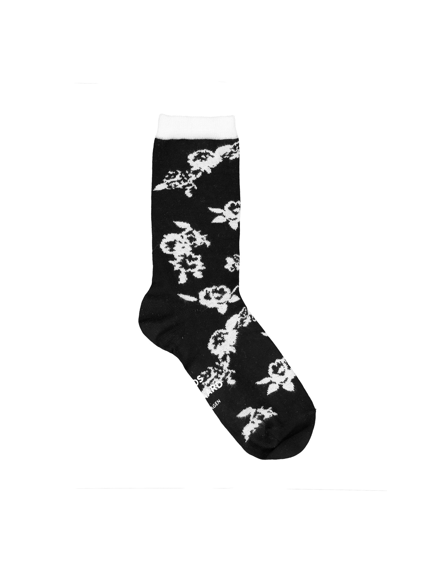 Flower Sock Annika,  Black/Ecru