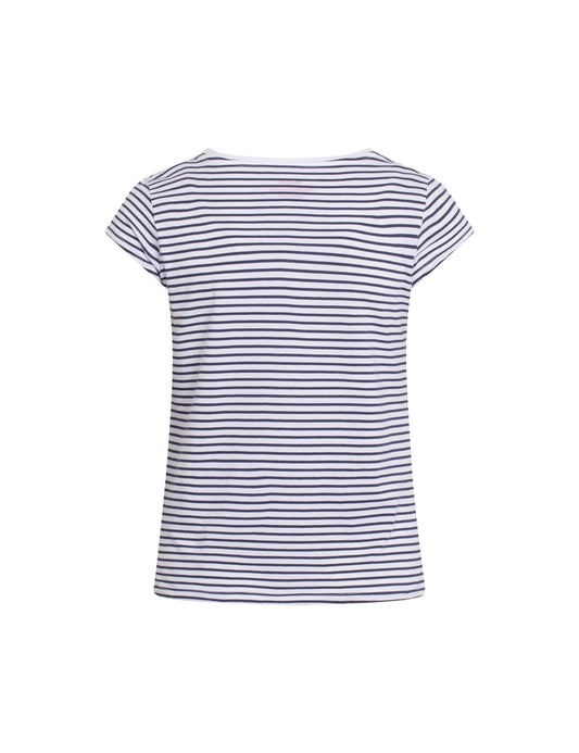 Organic Jersey Stripe Teasy Tee FAV,  White/Navy