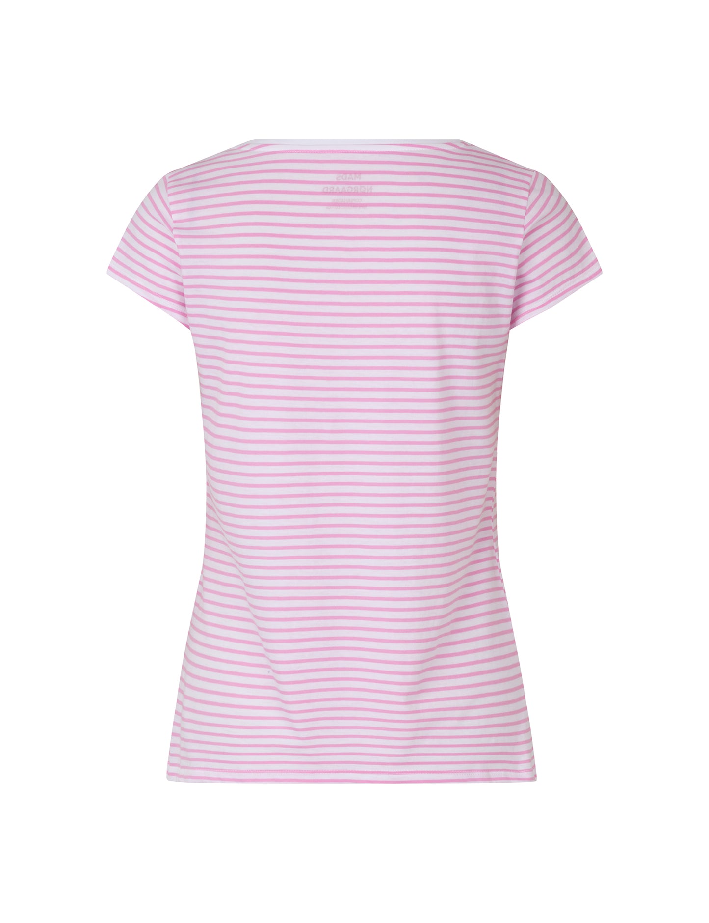 Organic Jersey Stripe Teasy Tee FAV, Begonia Pink/Brilliant White