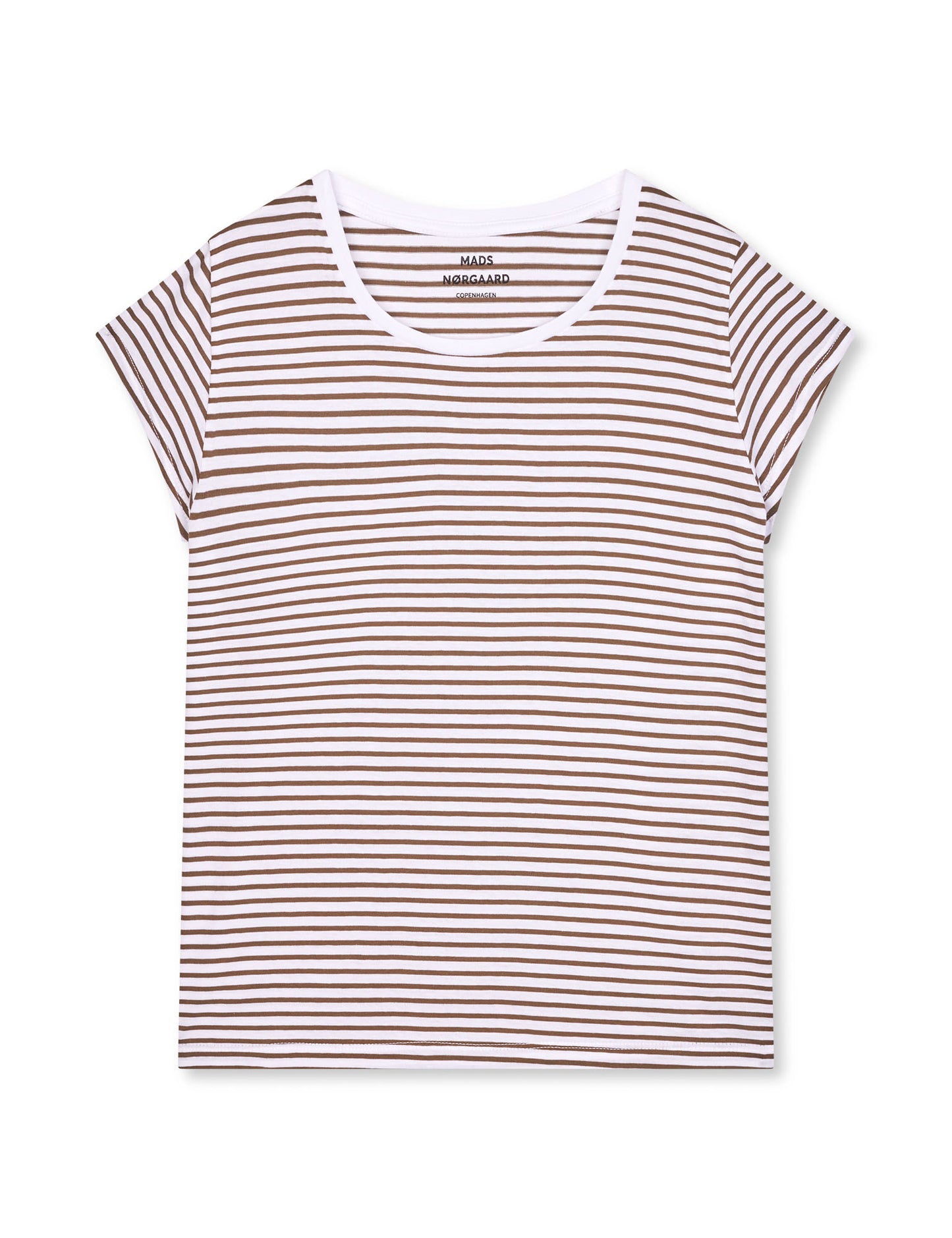 Fine Jersey Stripe Teasy Tee FAV, Brilliant White/Tarmac