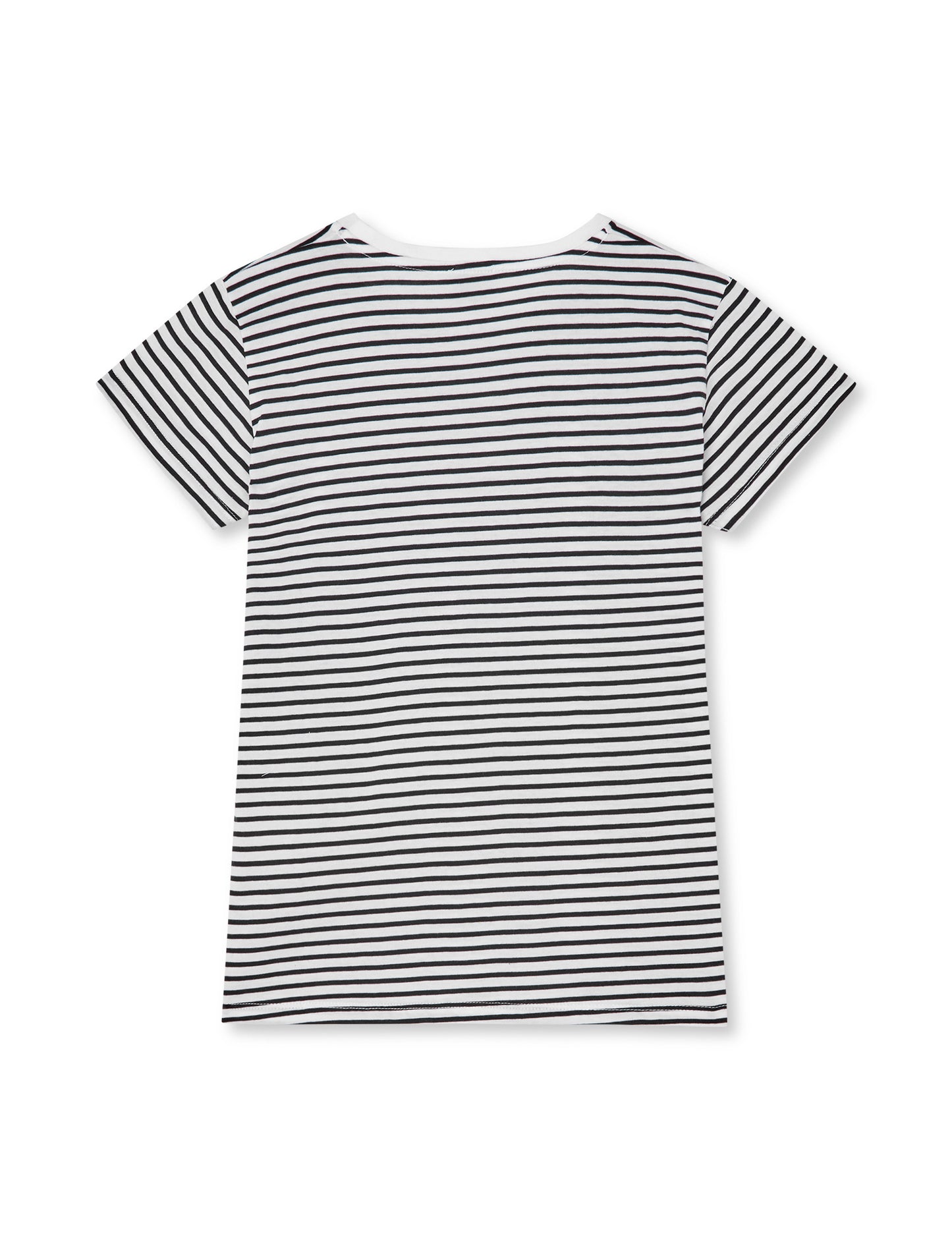 Organic Jersey Stripe Tuvina Tee FAV,  White/Black