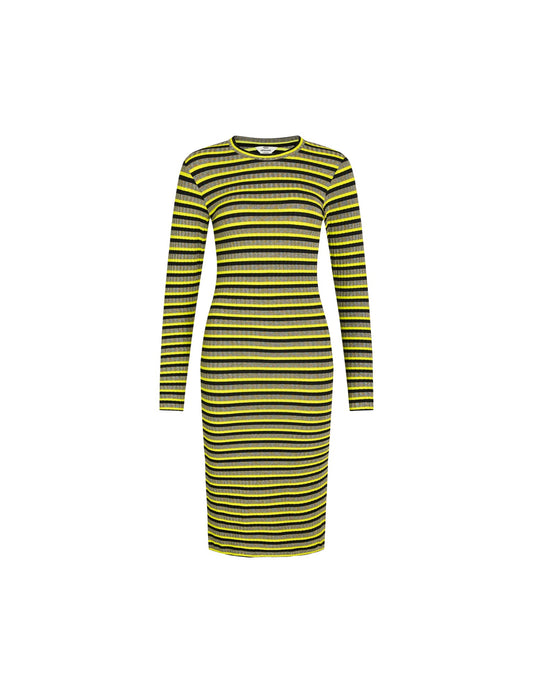 5x5 Lurex Stripe Duba Dress,  5x5 Stripe Winter Moss
