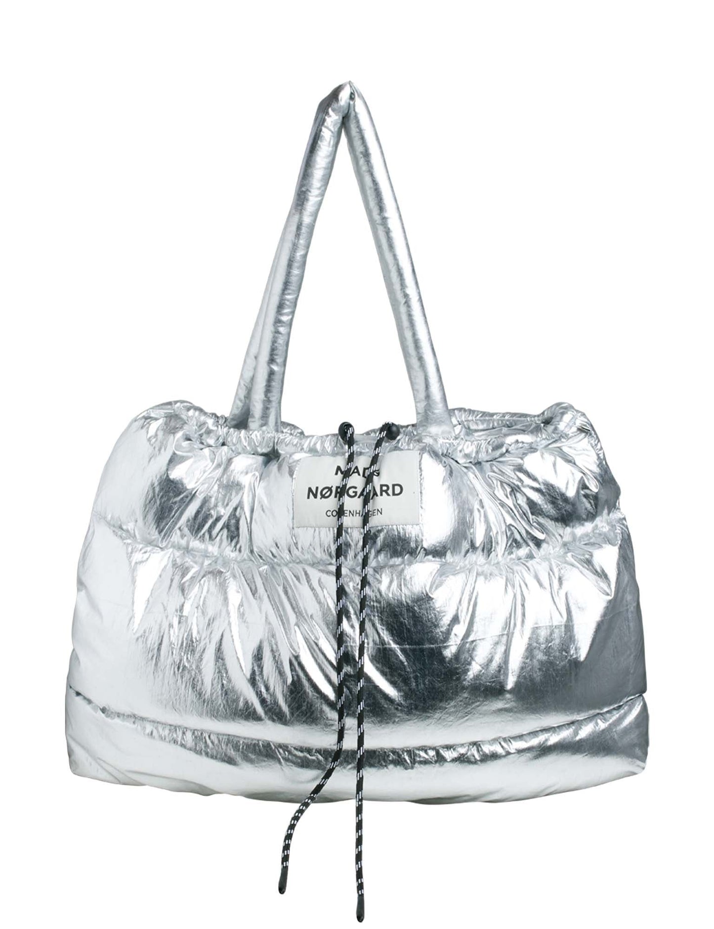 Crinkled Metal Cloud Bag,  Silver