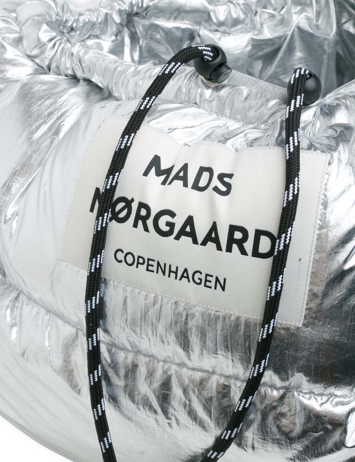 Crinkled Metal Cloud Bag,  Silver