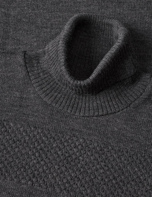 Wool Klemens Knit, Charcoal Melange