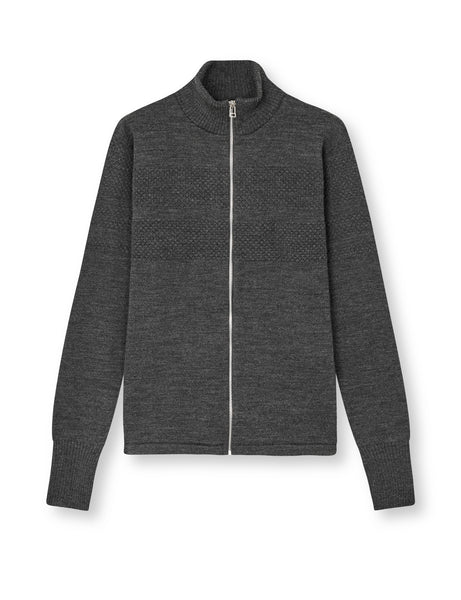 【新品未使用タグ付き】rosymonster cable zip knit Wool Klemens Zip Knit, Charcoal Melange – MADS NØRGAARD – COPENHAGEN