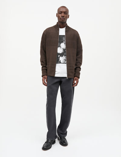 Wool Klemens Zip Knit, Turkish Coffee