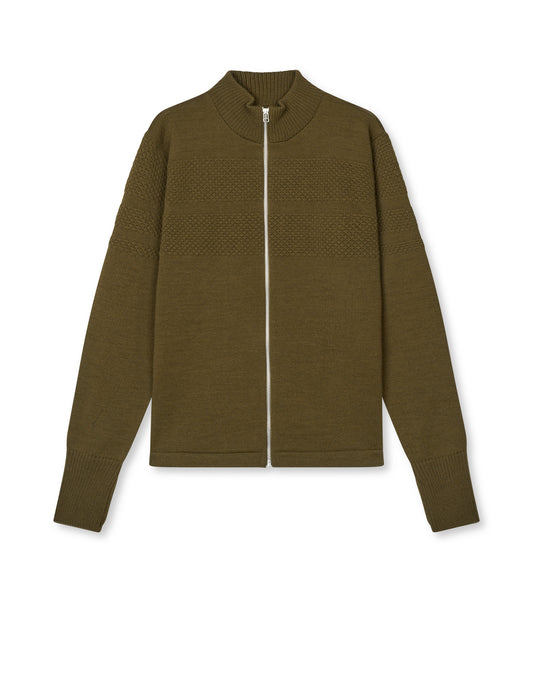 Wool Klemens Zip Knit, Beech