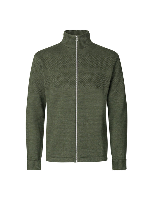Wool Klemens Zip Knit, Tarmac