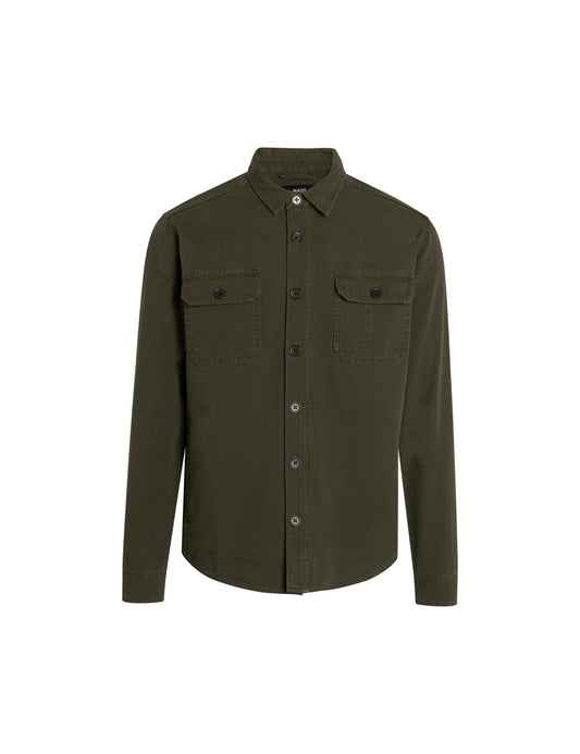 Dyed Canvas Stern Shirt,  Olive Night