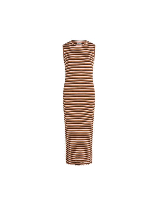 5x5 Stripe Polly Dress,  5x5 Stripe Pecan Brown
