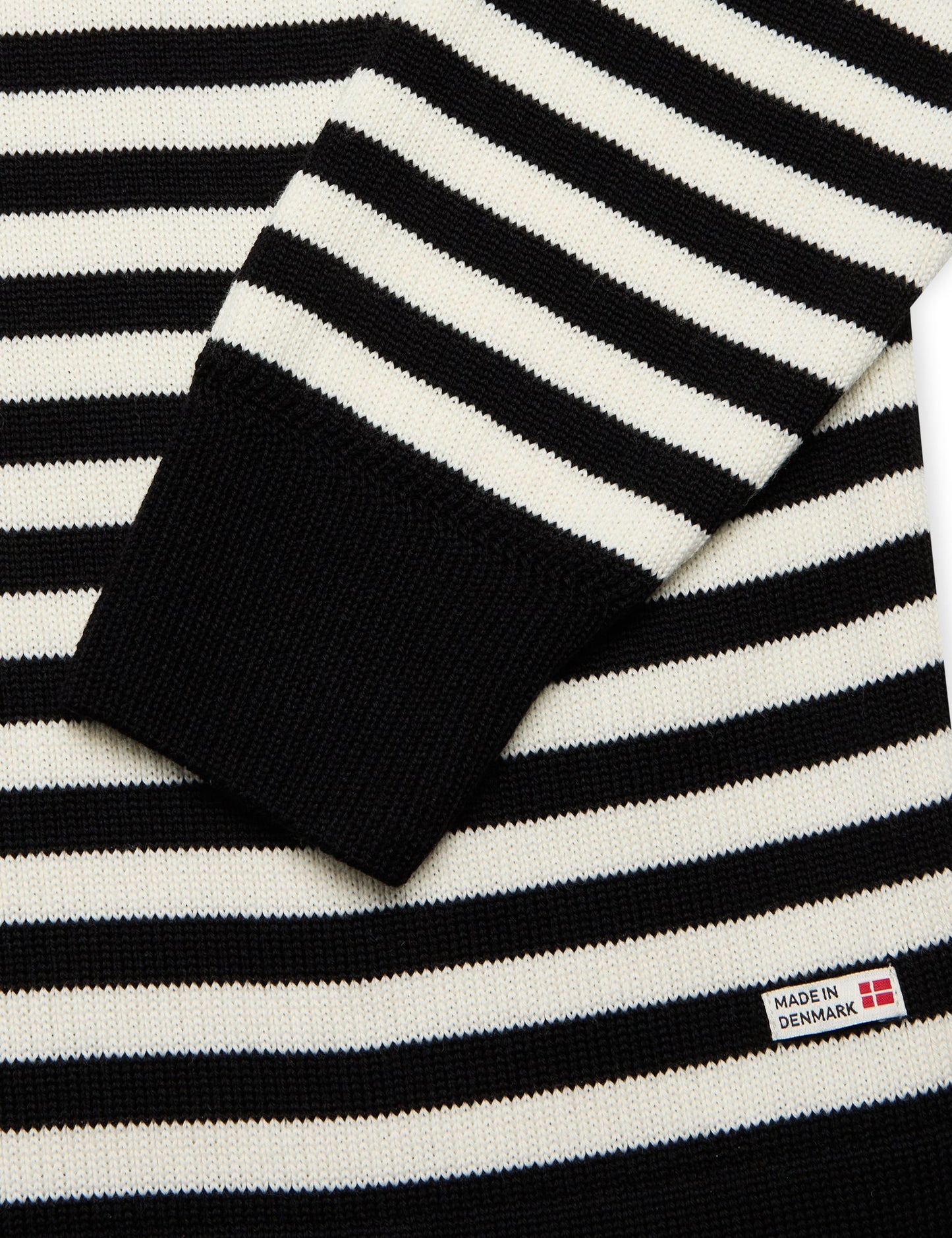 Sailor Wool Cast Sweater, Black / White Alyssum