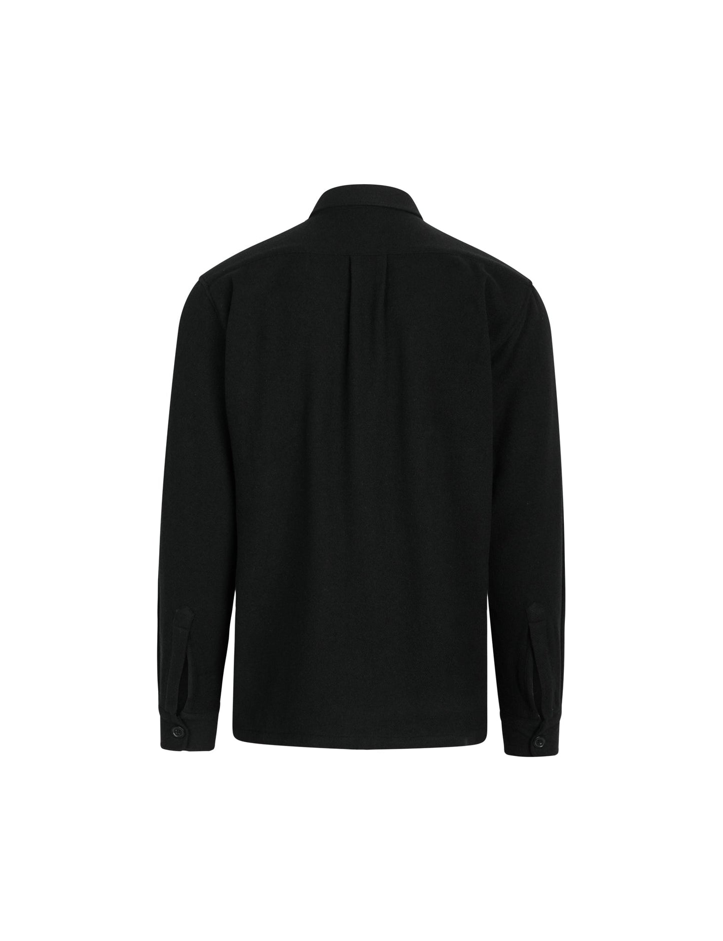 Soft Wool Malte Solid Shirt,  Black