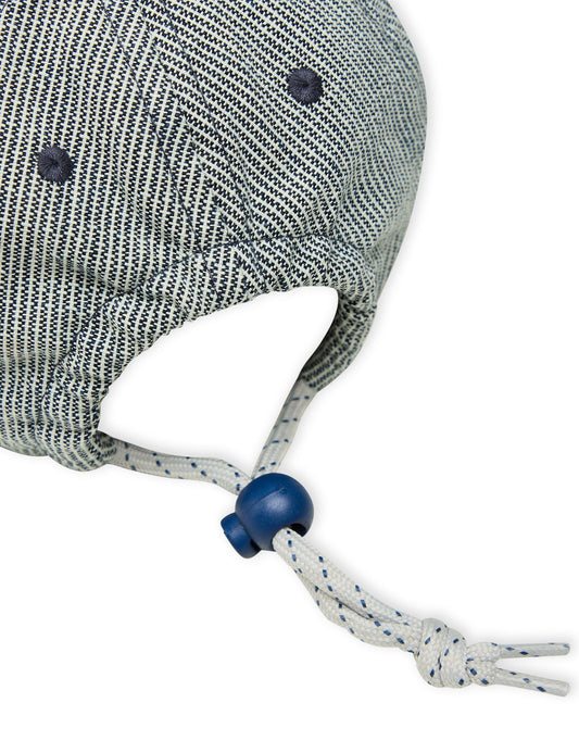 Hickory Stripe Chloe Cap,  Estate Blue/Cloud Dancer