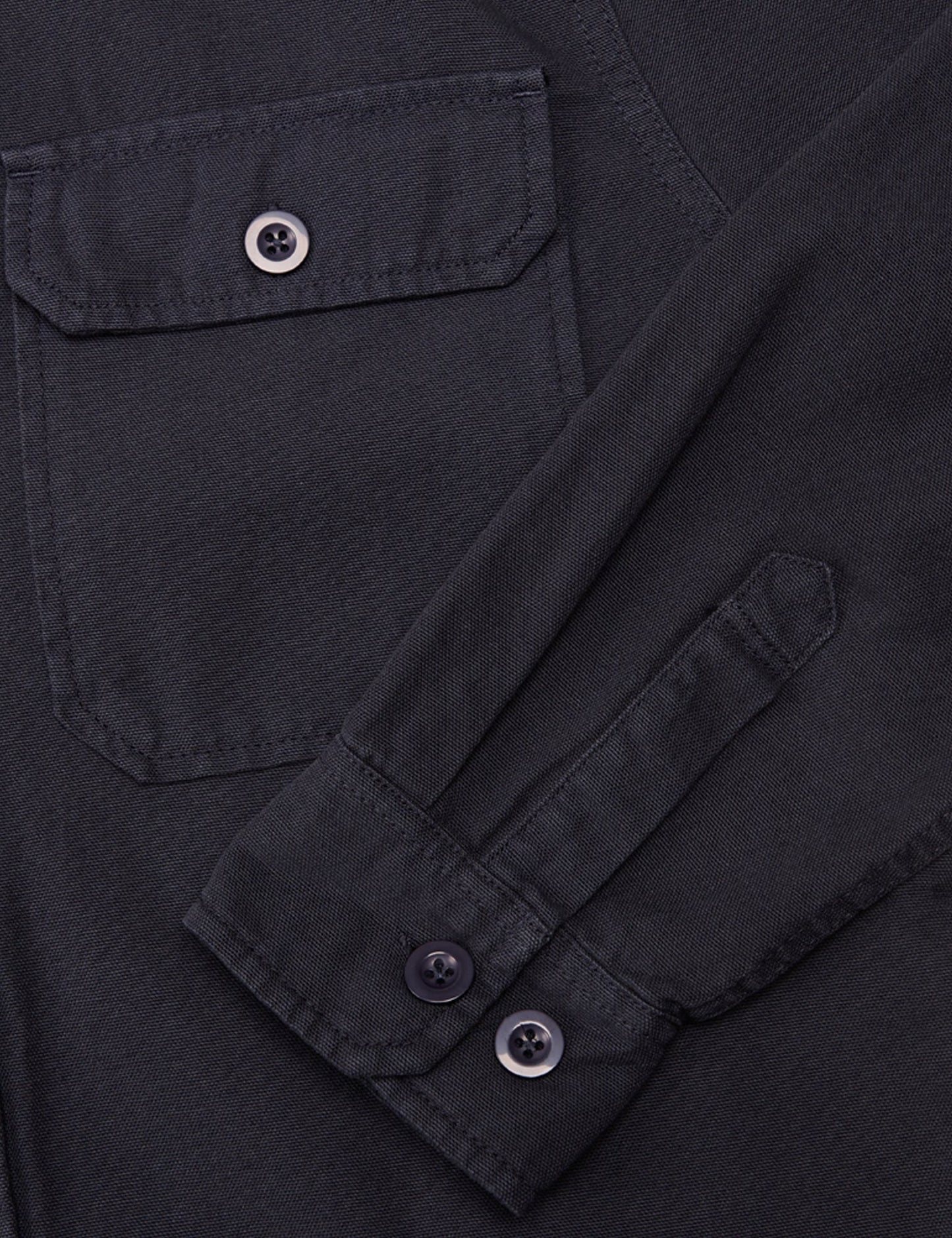 Dyed Canvas Skyler Shirt, Black