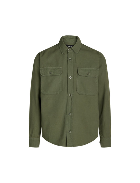 Dyed Canvas Skyler Shirt, Olivine
