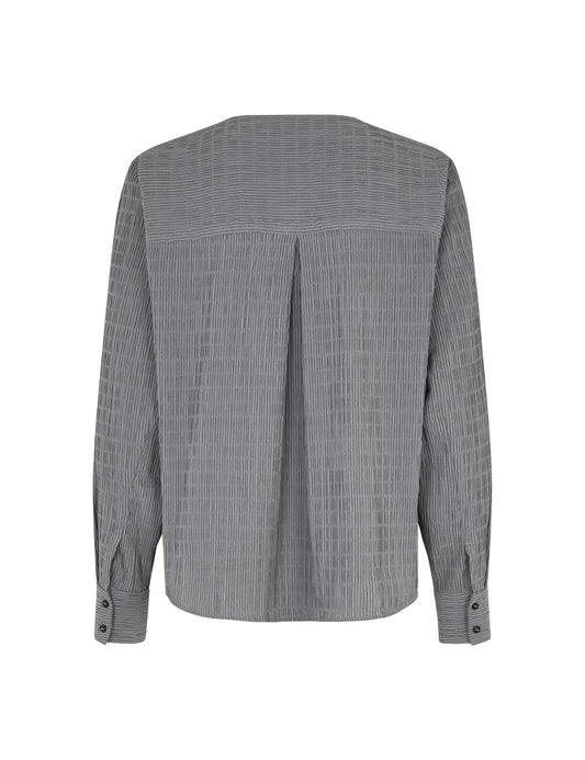 Crinckle Pop Fleur Shirt, Asphalt/Black