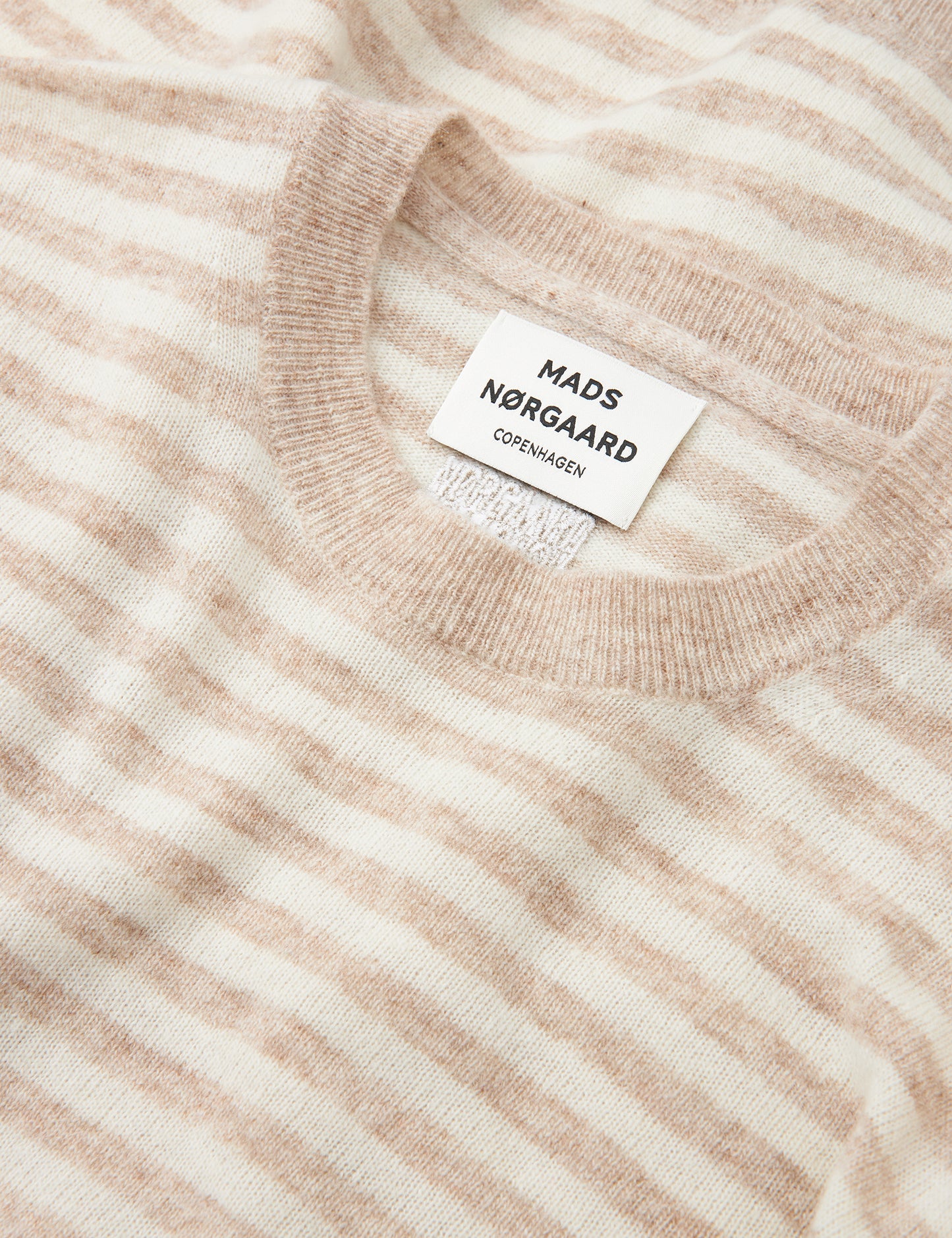 Eco Wool Stripe Kasey Sweater, Creme Brulee/Winter White