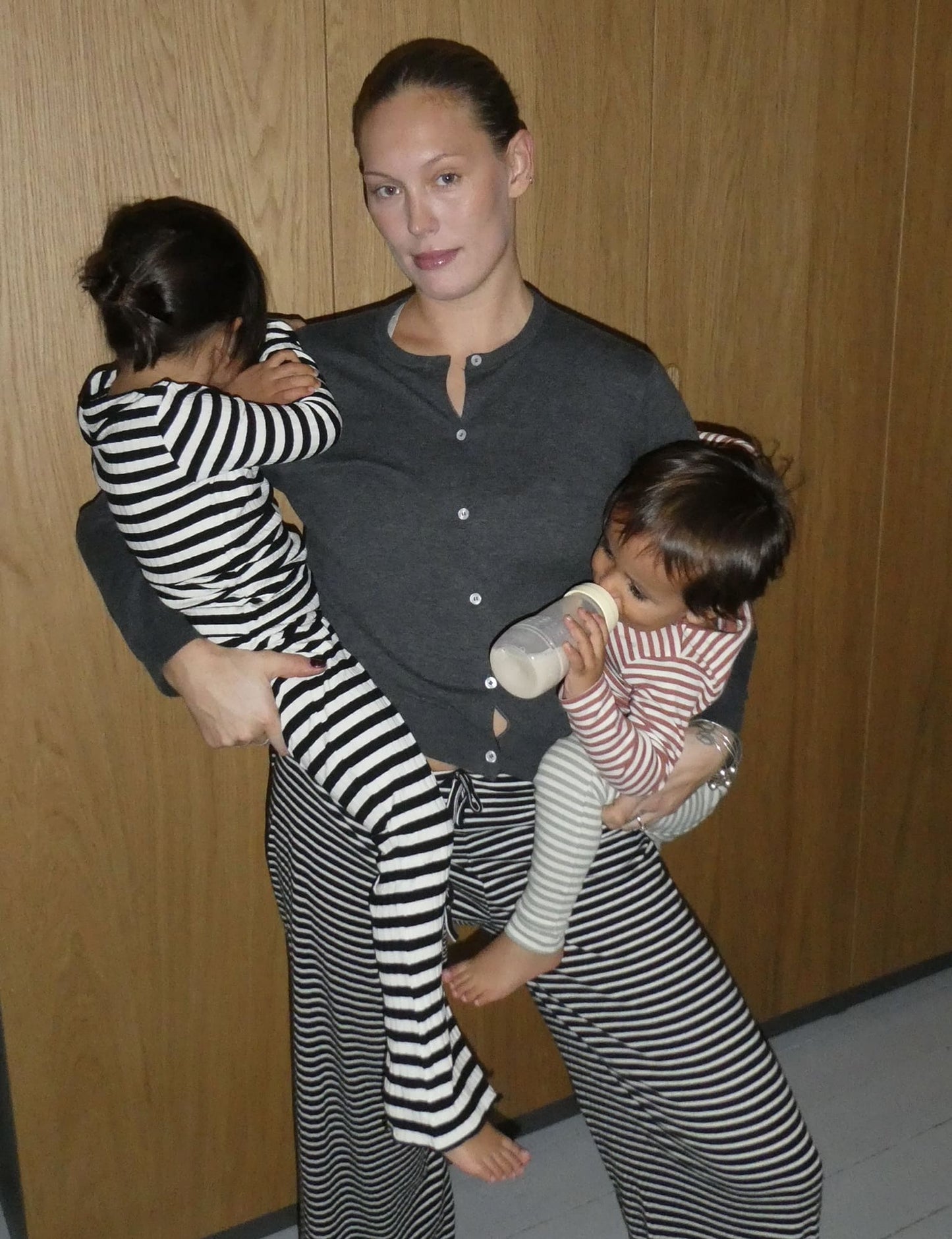 5x5 Classic Stripe Talika Top, Black/Vanilla Ice