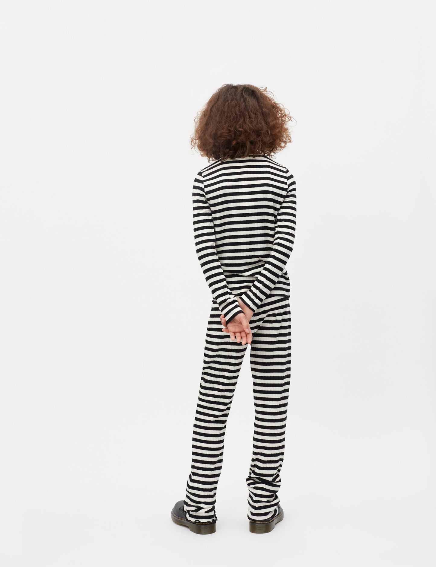 5x5 Classic Stripe Lala Leggings, Black/Vanilla Ice