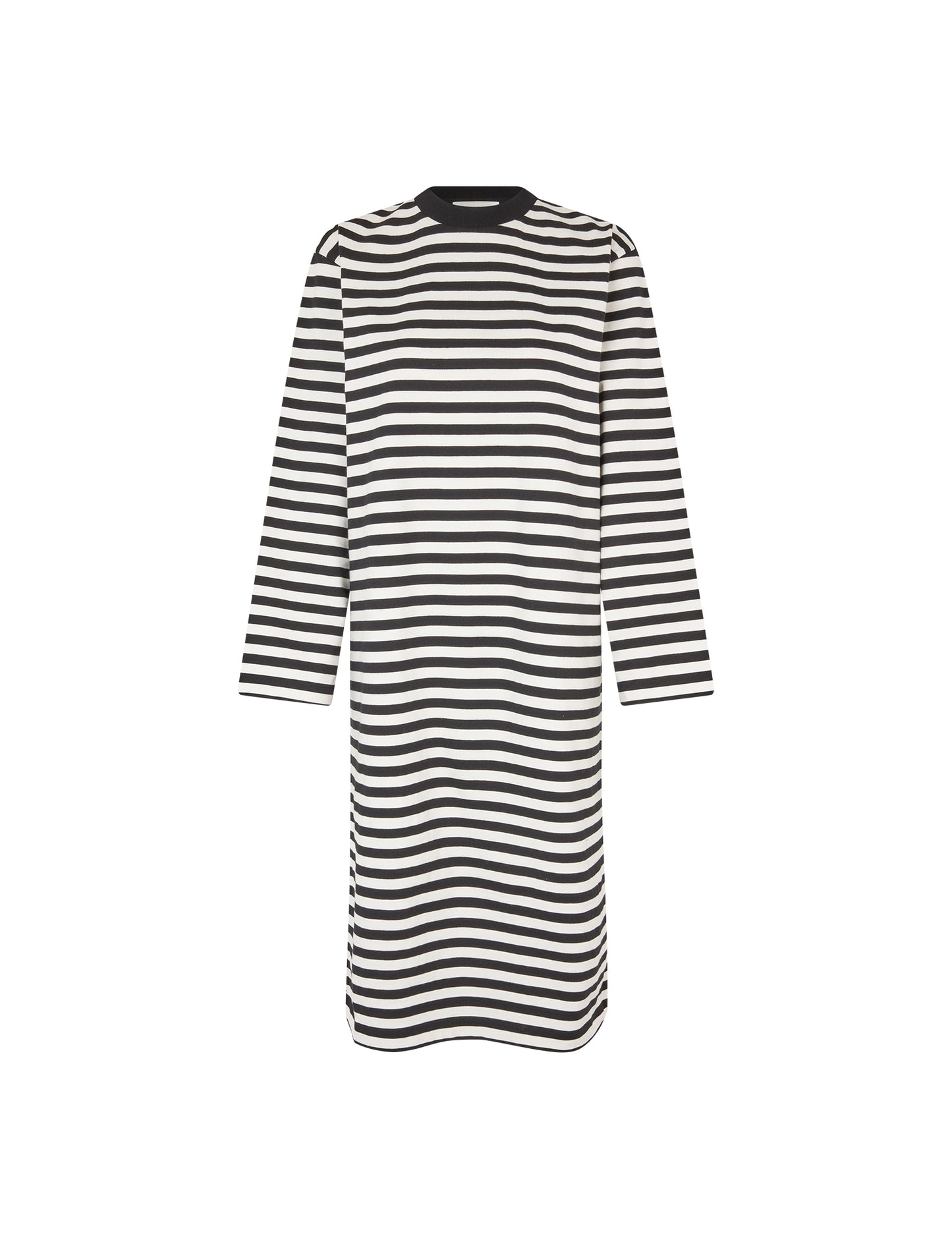Heavy Single Stripe Nolly Dress, Black/Snowwhite