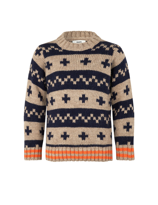Crash Keldino Reykavik Sweater, Nature Mel/Deep Well