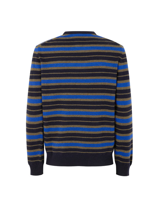 Eco Wool Karsten Stripe Knit, Snorkel Blue/Tarmac/Deep Well