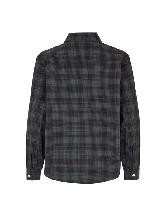 Cotton Flannel Svano Shirt, Asphalt Check