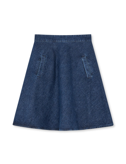 Heavy Denim Stelly Skirt, Vintage Blue