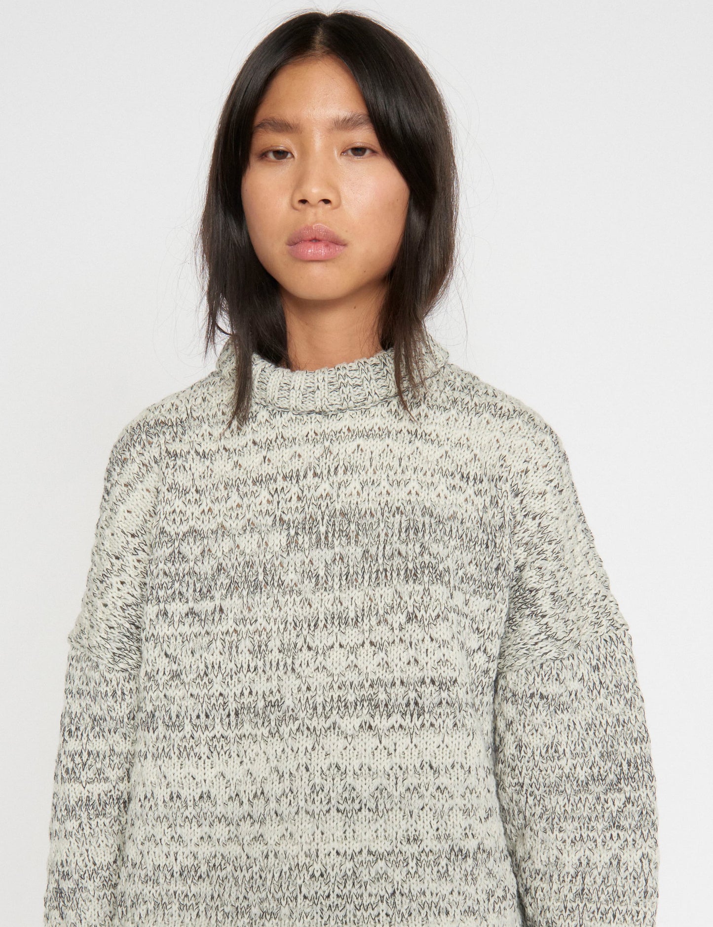 100% Wool Bruno Sweater, Off White/Black