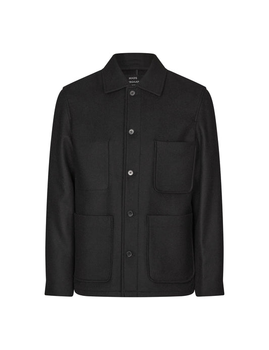 Wool Soft Worker Jacket, Black